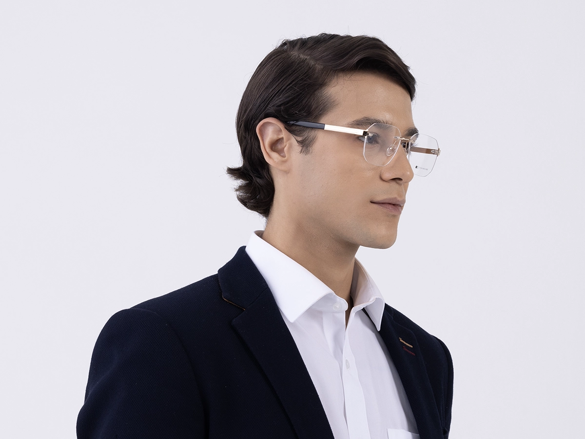 Gold Rimless Eyeglasses 43