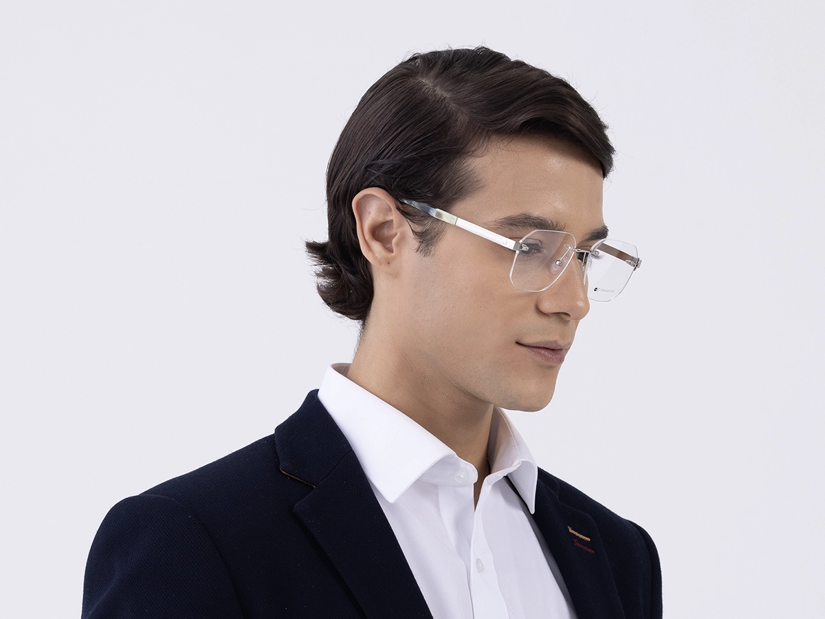 Silver Rimless Eyeglasses 43