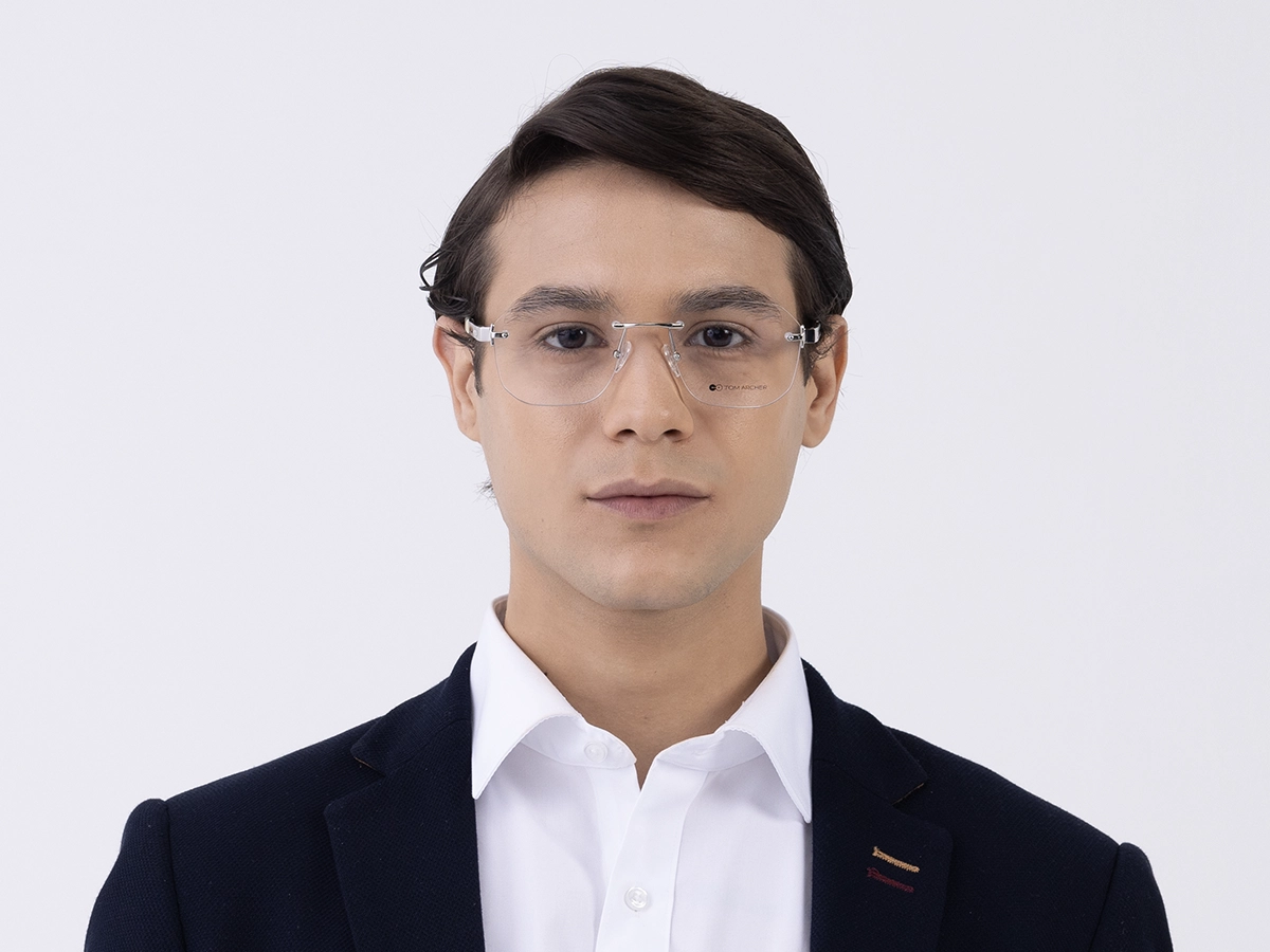 Silver Rimless Eyeglasses 41