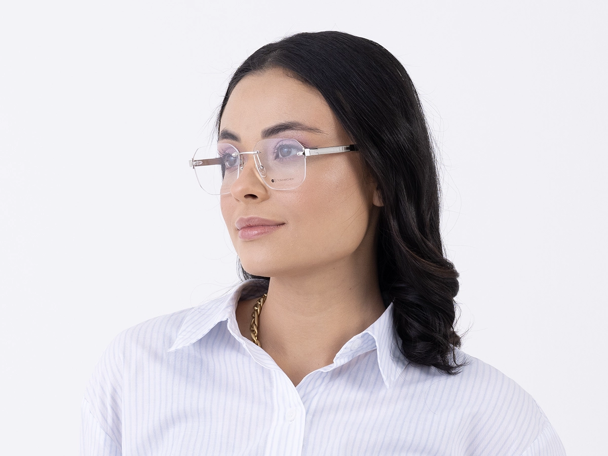 Silver Rimless Eyeglasses 52