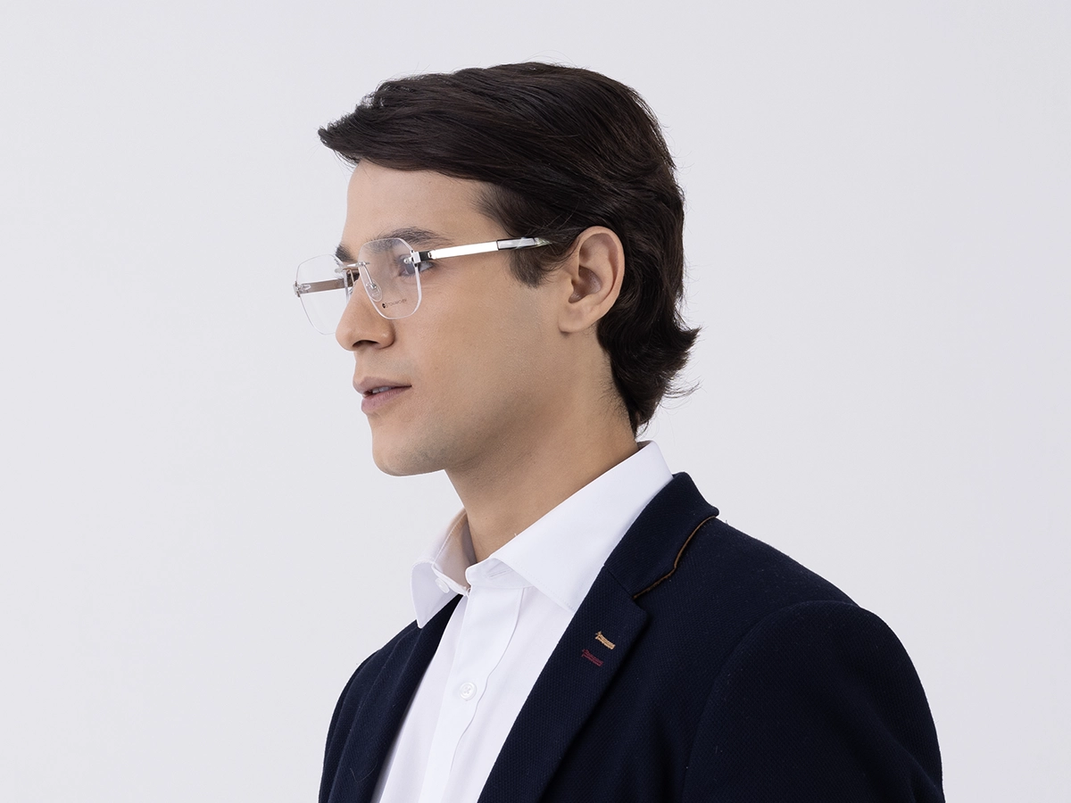 Silver Rimless Eyeglasses 42