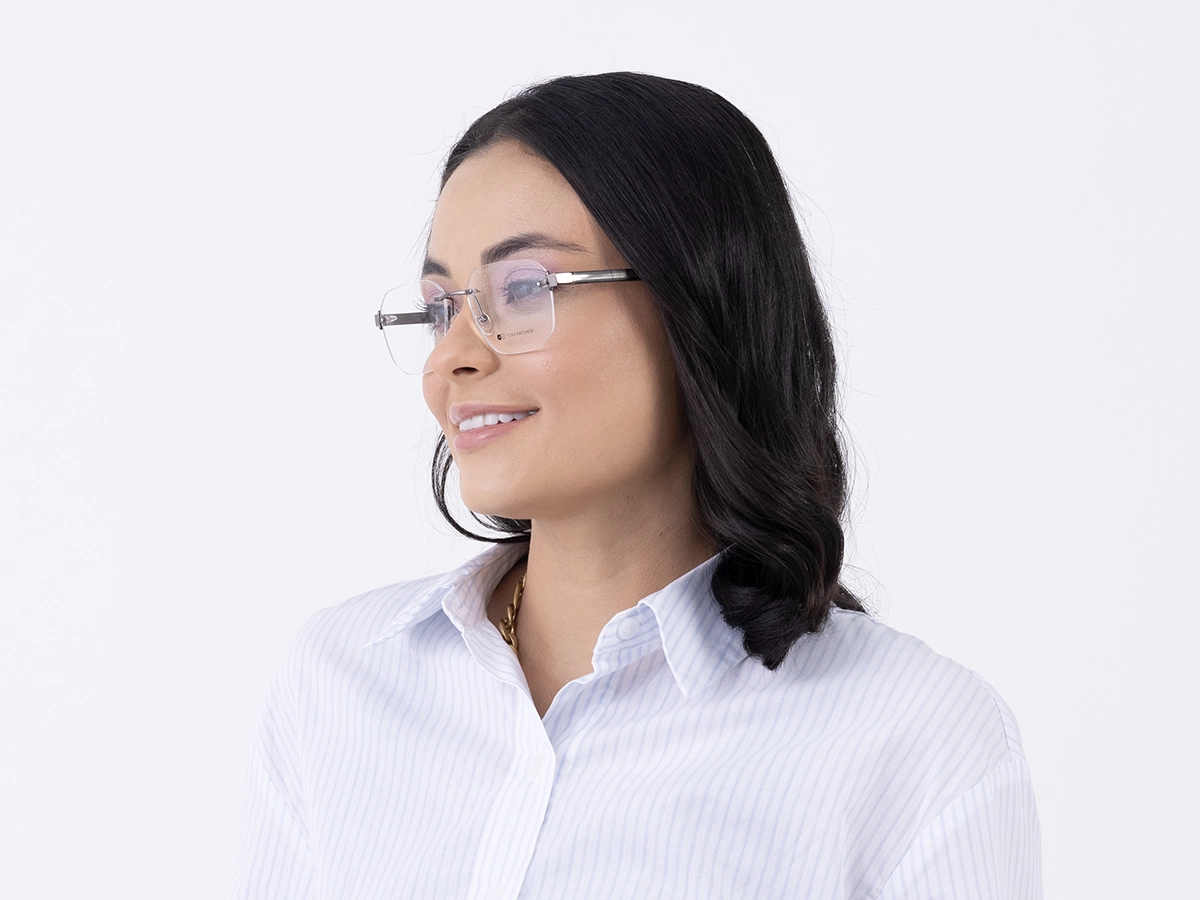 Rimless Glasses With Nose Pad 52