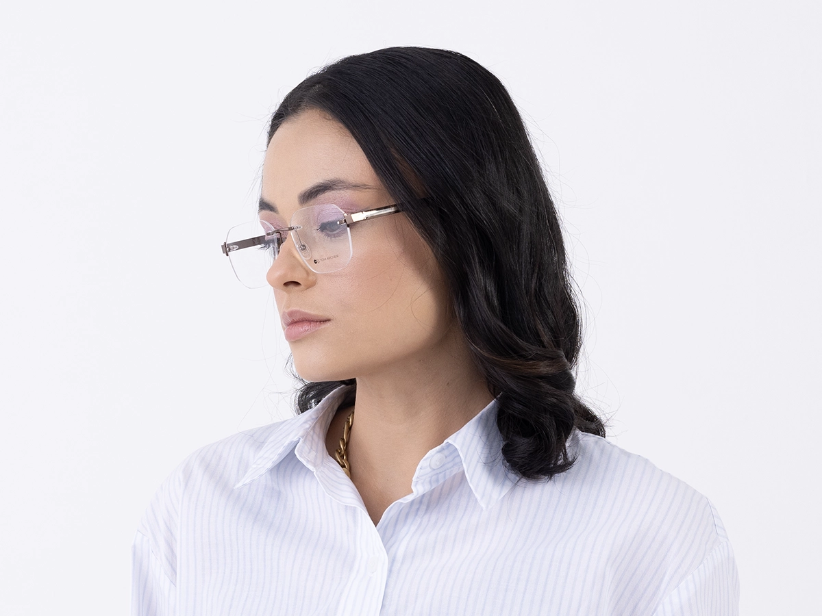 Rectangle Rimless Prescription Glasses 52