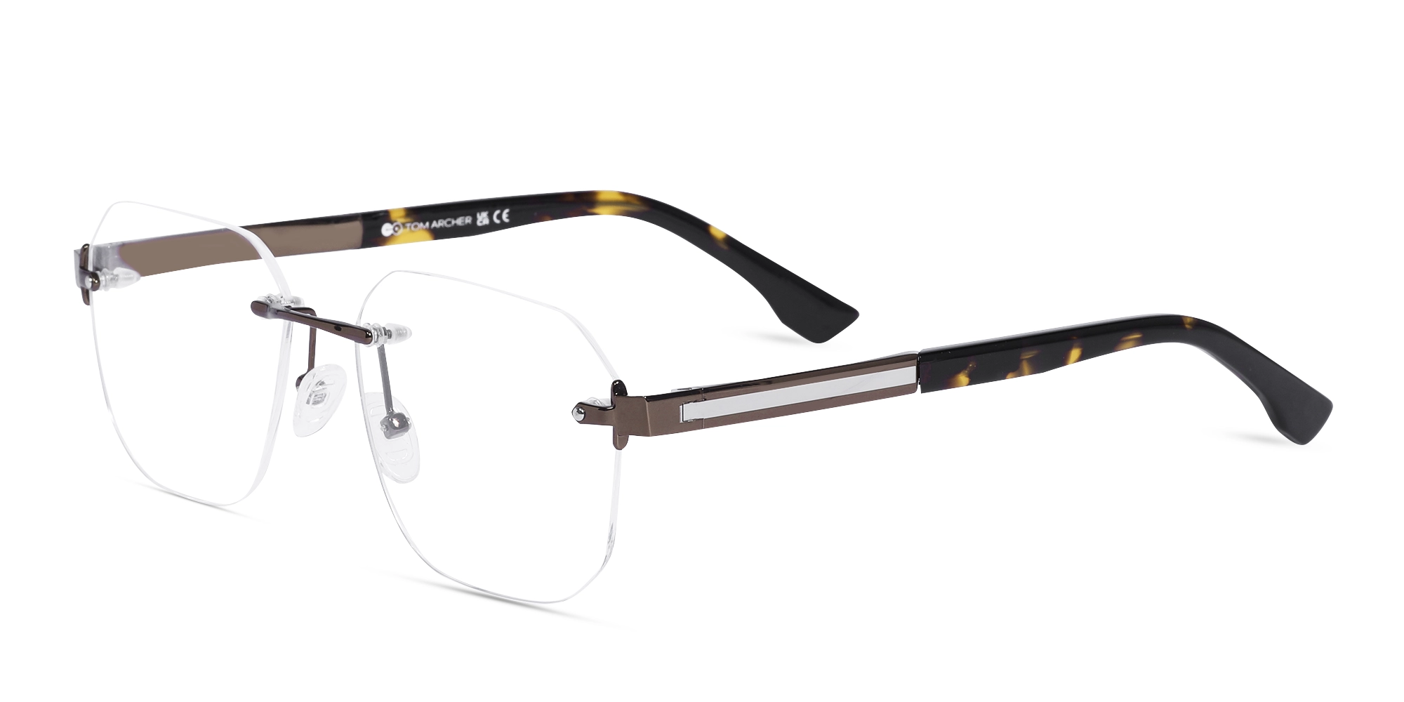 Rectangle Rimless Prescription Glasses-3