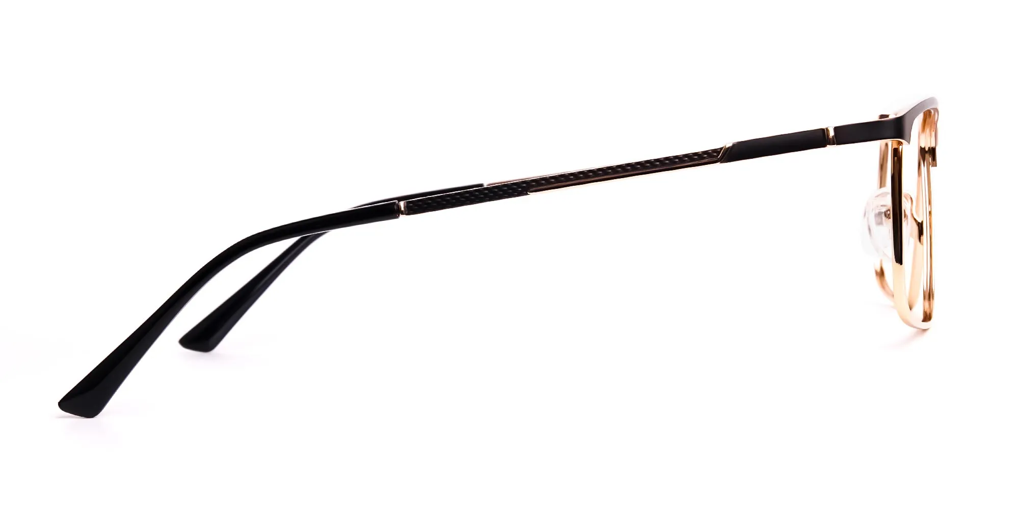 black and gold metal rectangular full rim glasses frames-2