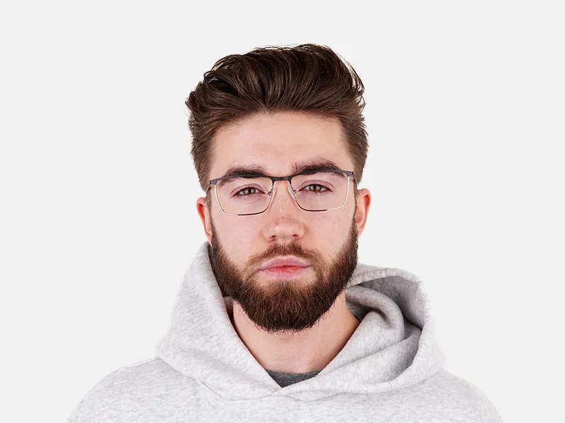 black and blue gunmetal rectangular full rim glasses frames-2