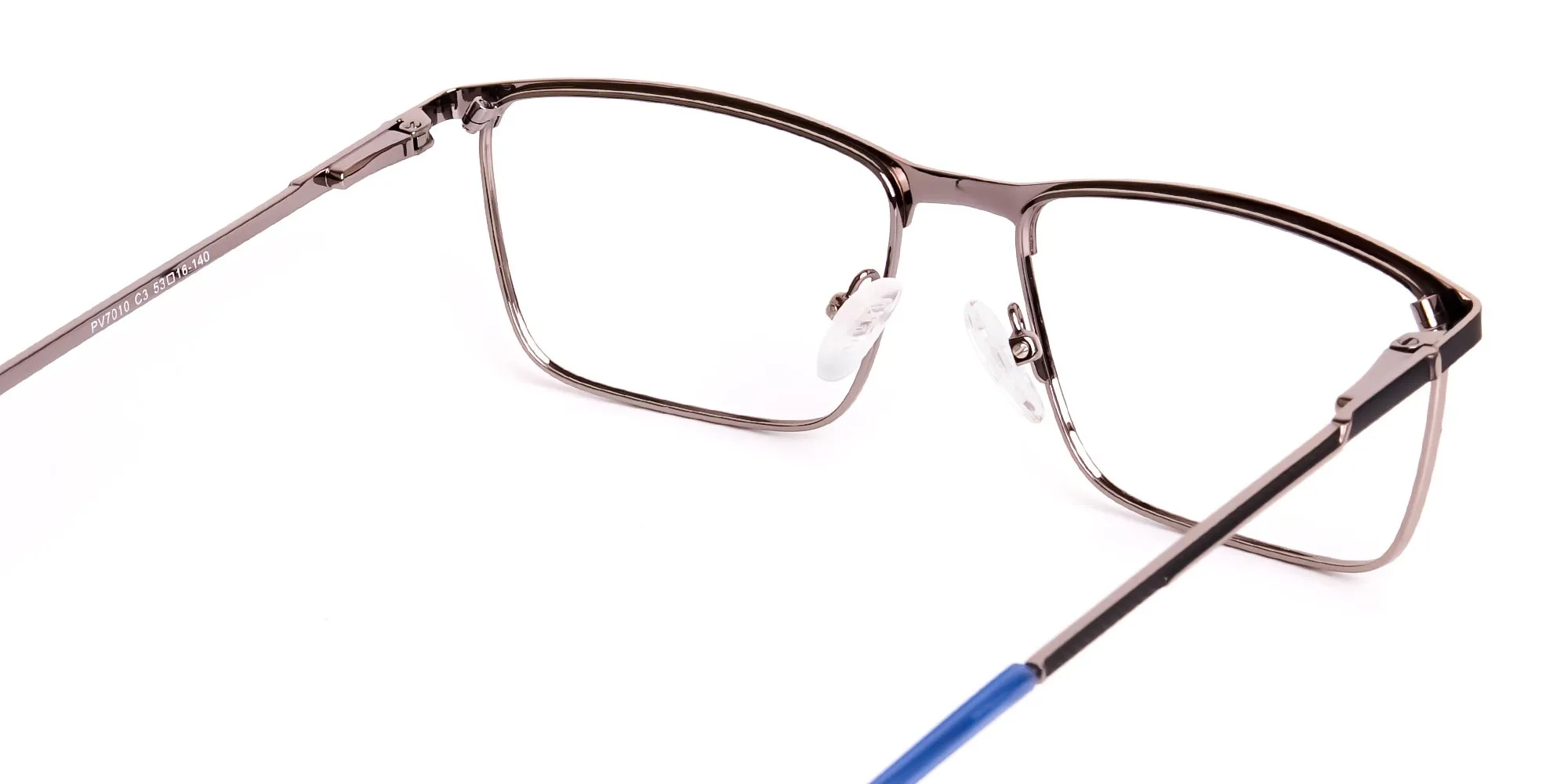 black and blue gunmetal rectangular full rim glasses frames-2