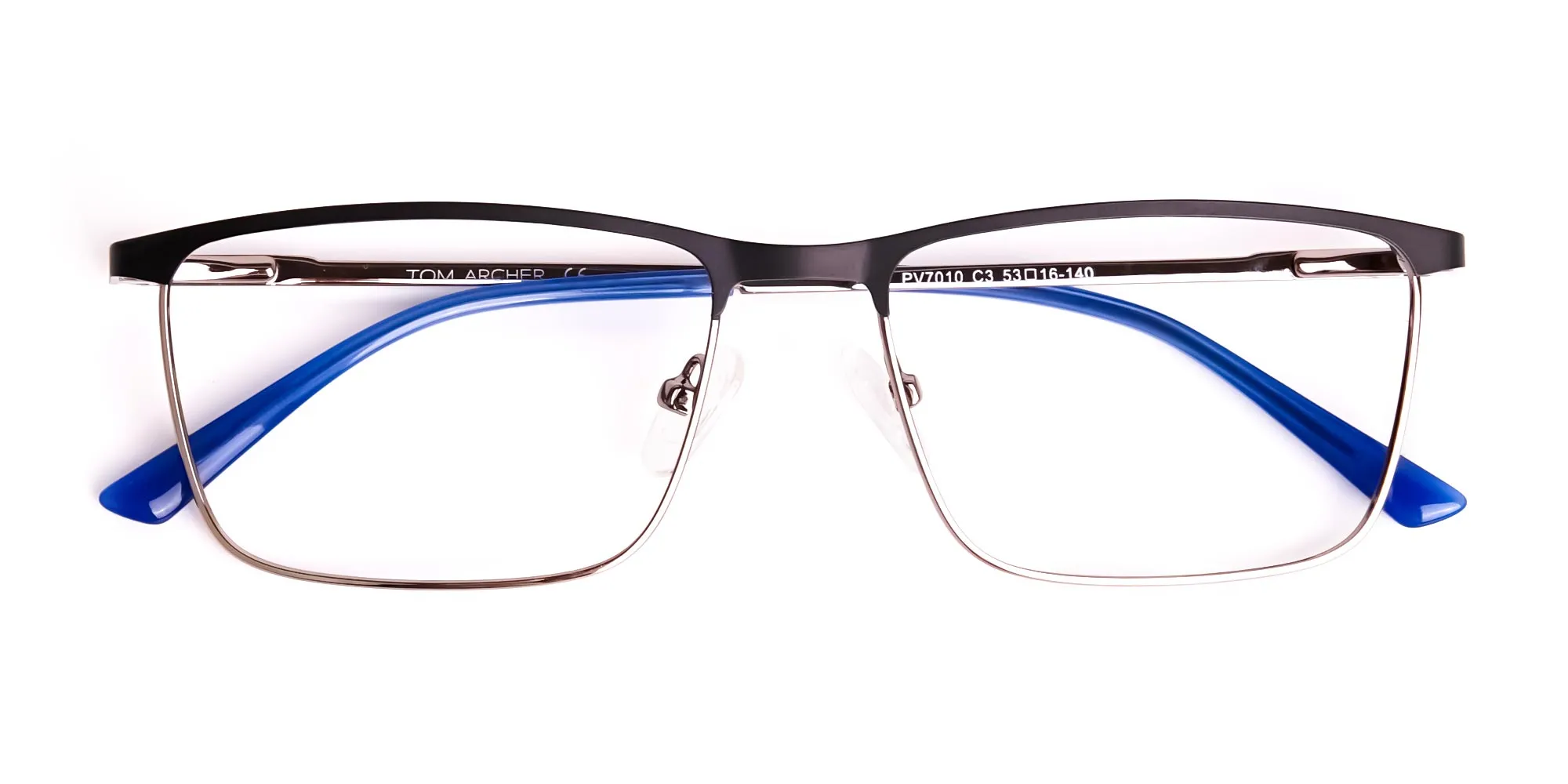 black and blue gunmetal rectangular full rim glasses frames-2