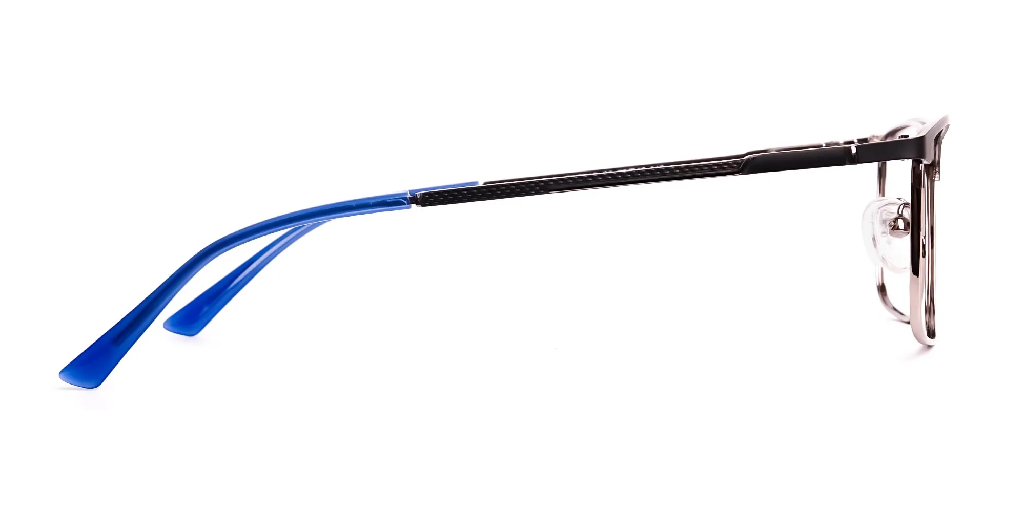 black and blue gunmetal rectangular full rim glasses frames-2
