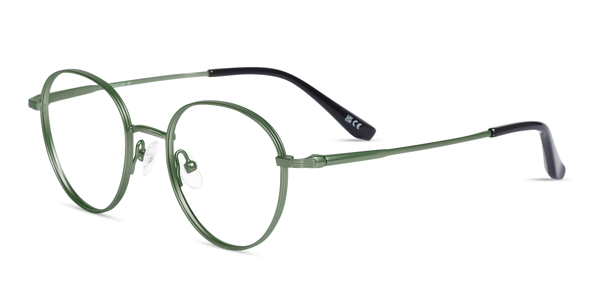 Midnight Green Round Glasses
