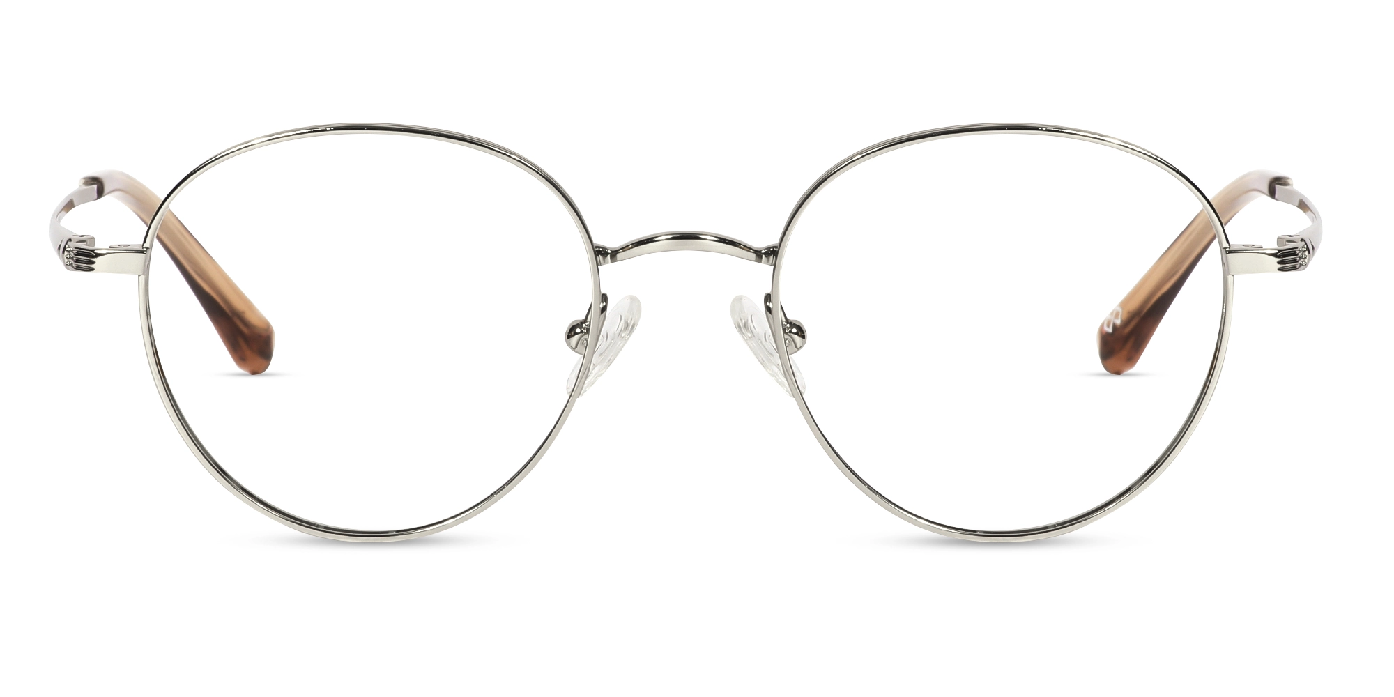 Silver Round Titanium Metal Glasses