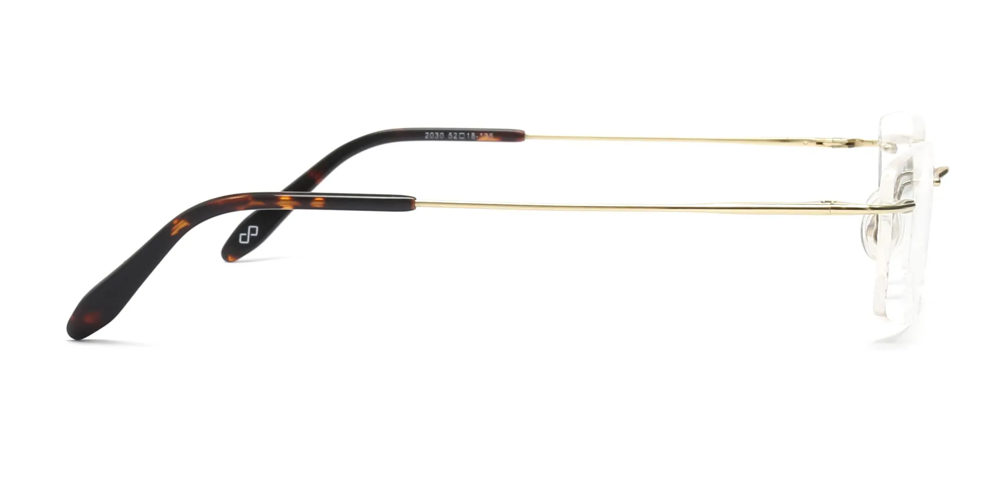 gold rimless metal frame glasses-2