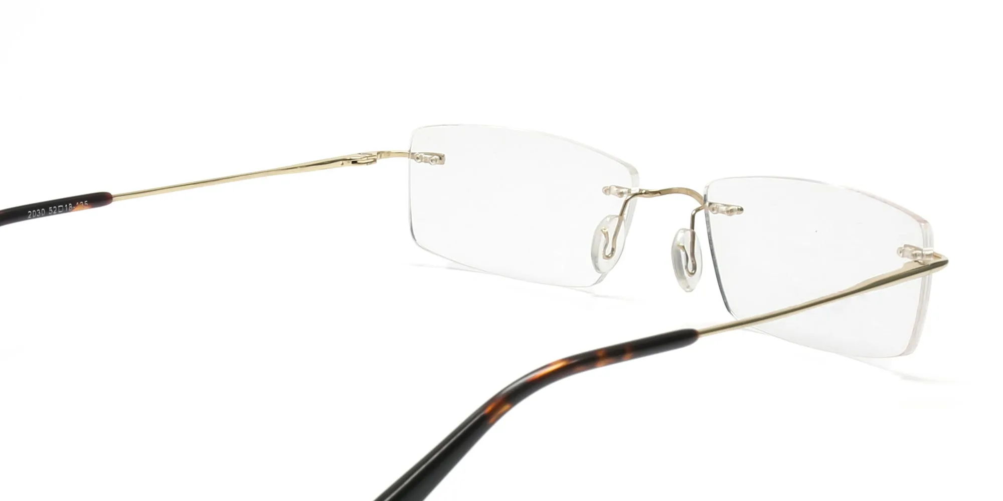 gold rimless metal frame glasses-2