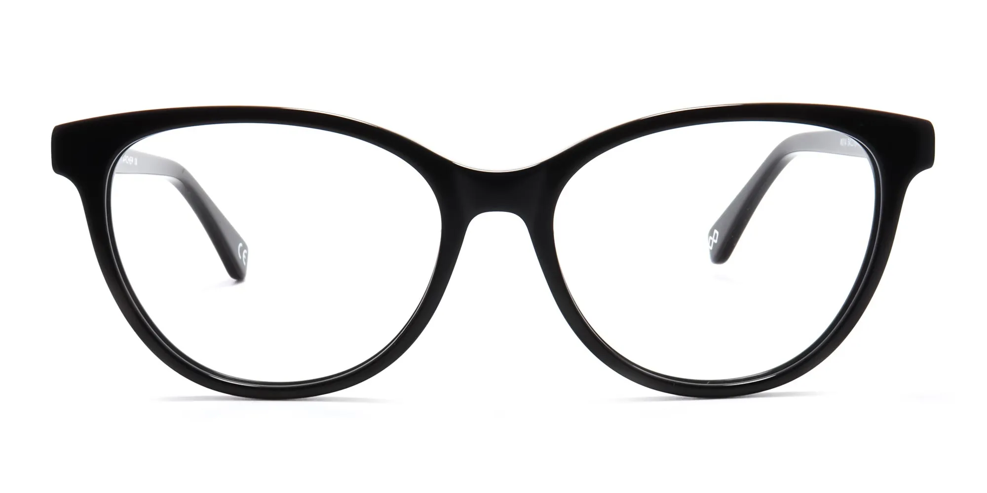 Black cat eye acetate full rim glasses-2