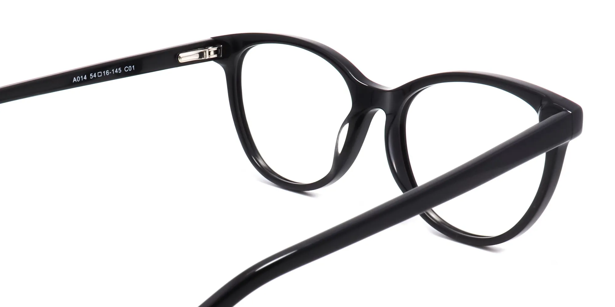 Black cat eye acetate full rim glasses-2