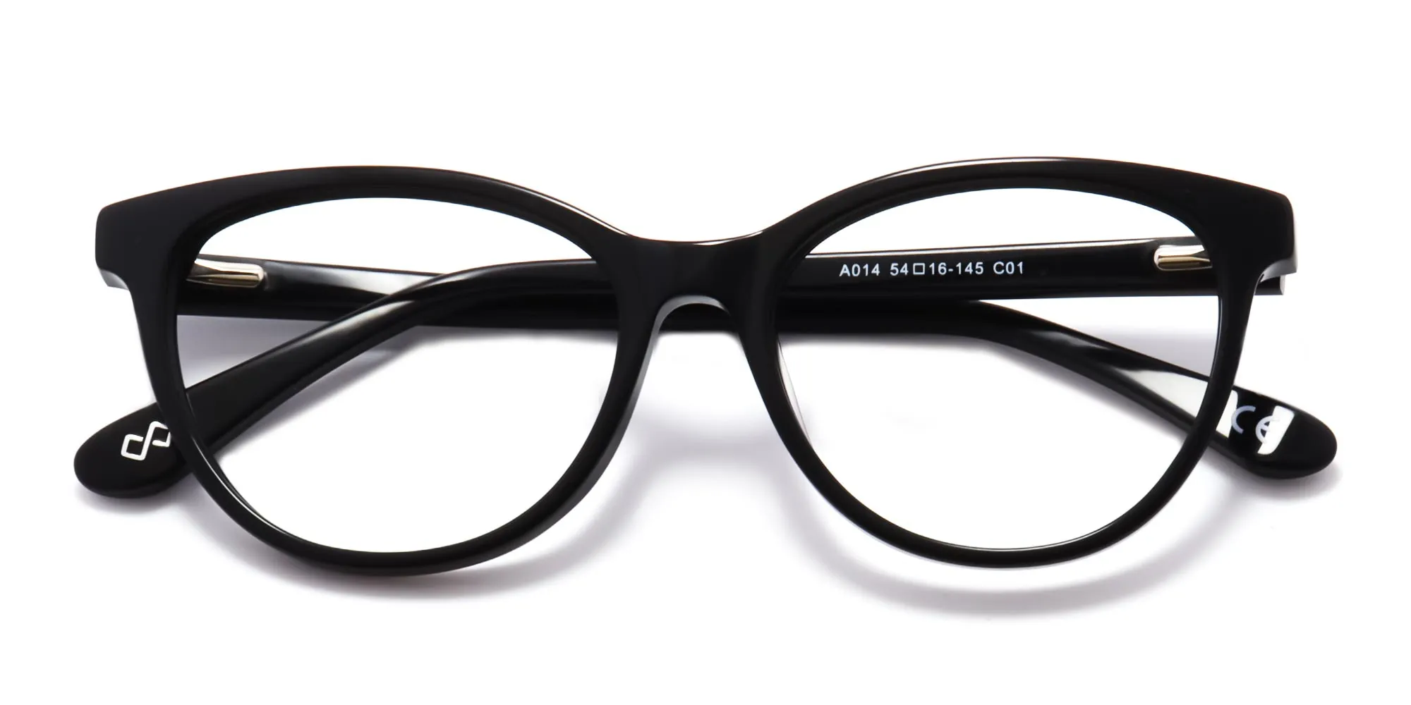 Black cat eye acetate full rim glasses-2