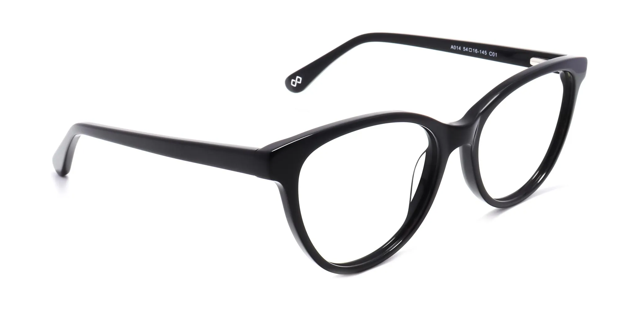 Black cat eye acetate full rim glasses-2