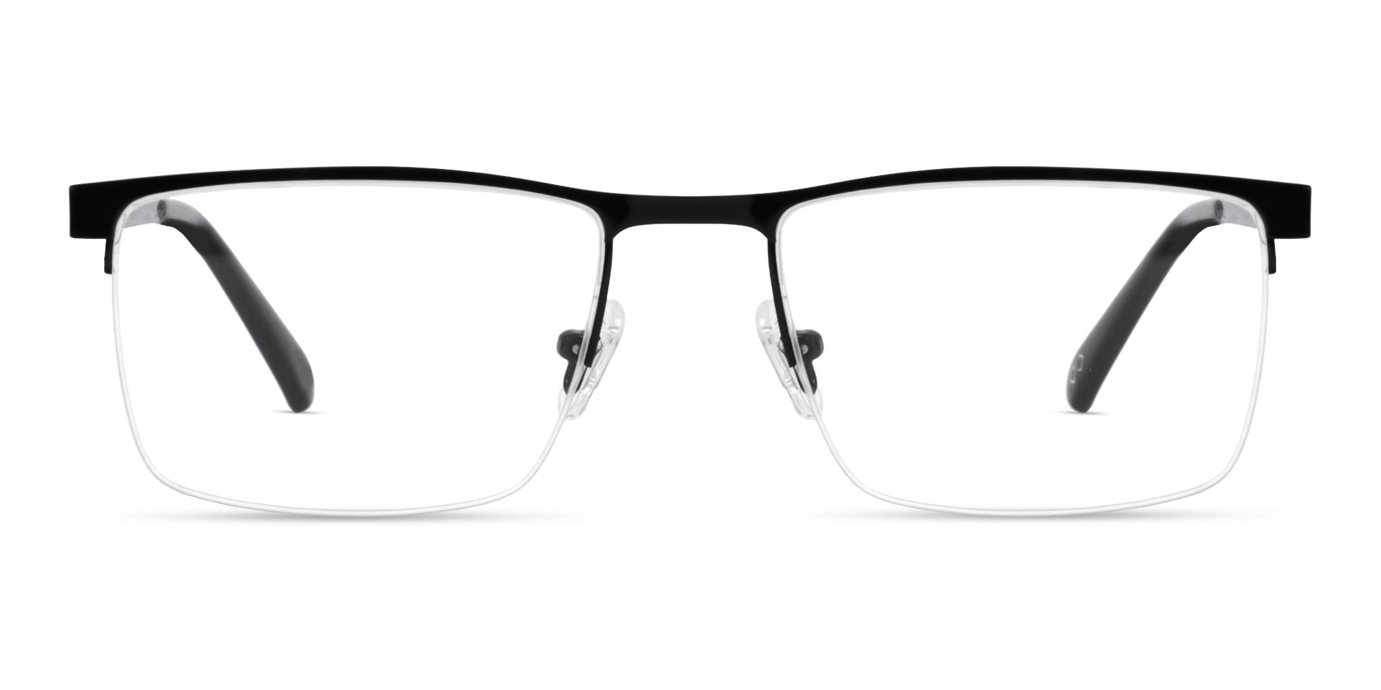 Small Black Rectangle Halfrim Glasses