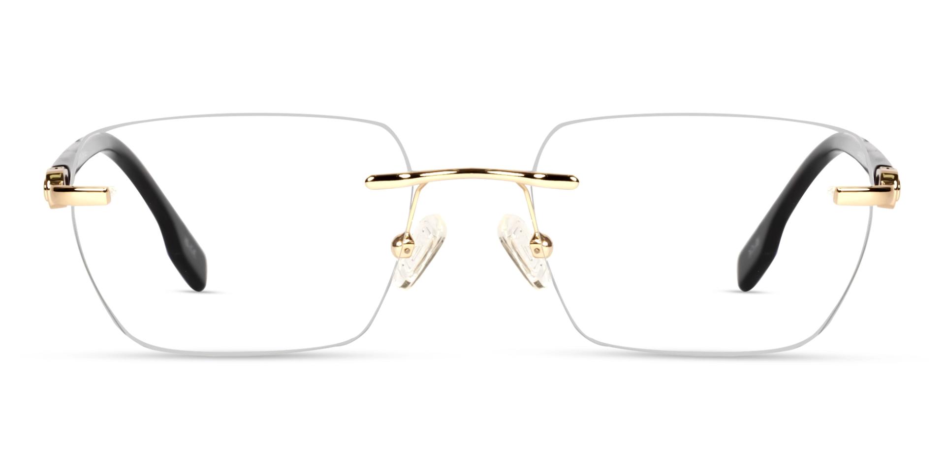 Gold Black Rimless Metal Glasses with Nose Pad Gold Black Rimless Metal Glasses with Nose Pad