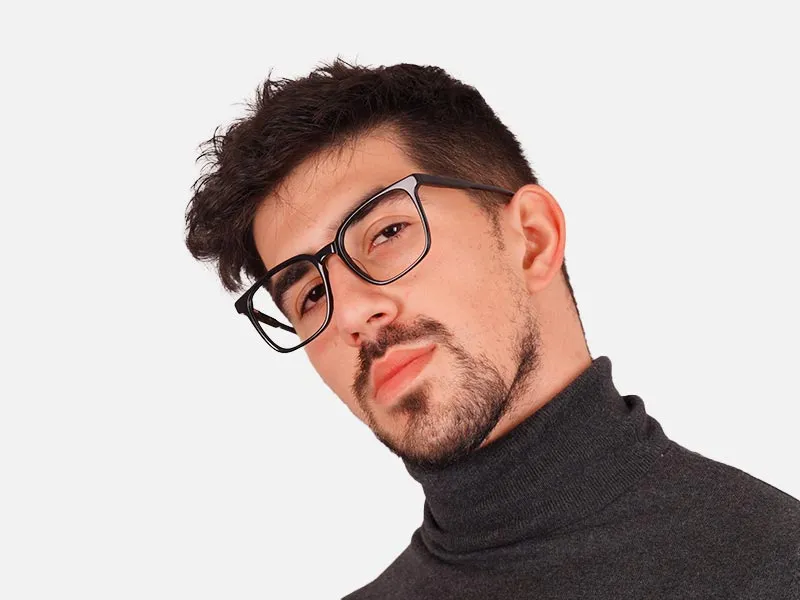 Black Square Full Rim Glasses-2