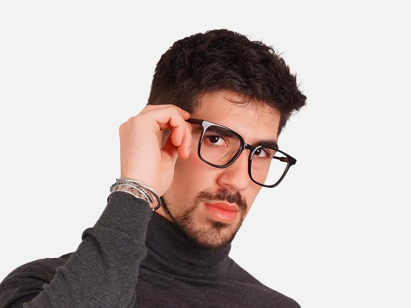 Black Square Full Rim Glasses-2