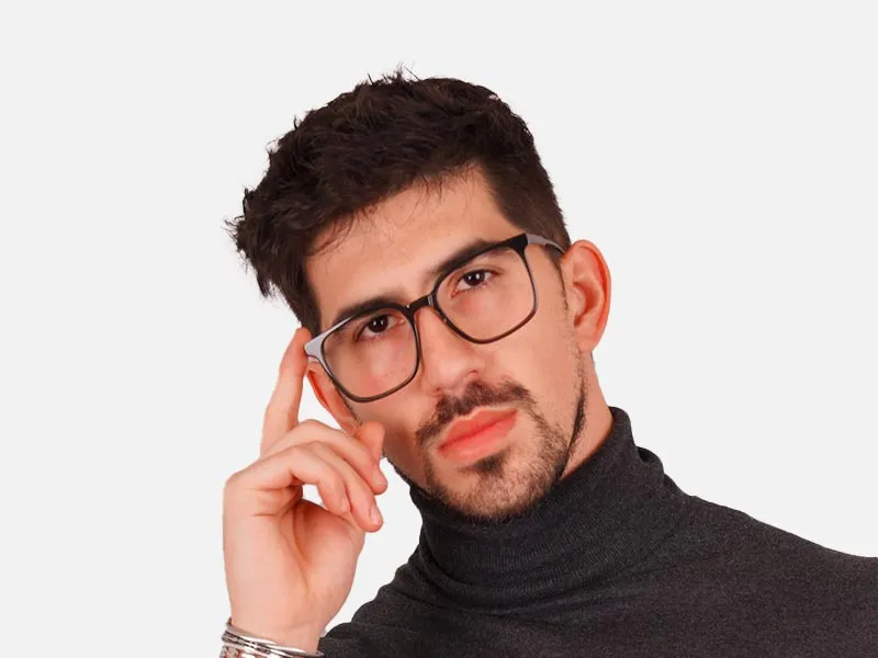 Grey Square Full Rim Glasses-2