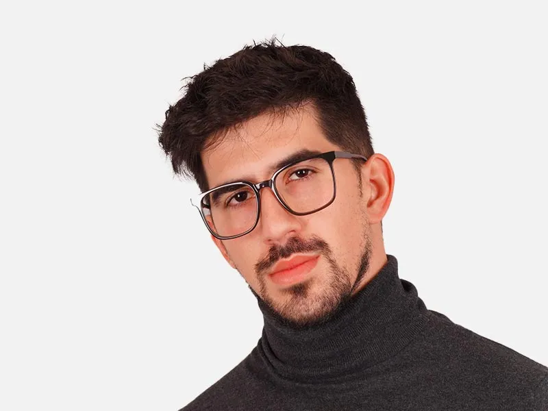 Grey Square Full Rim Glasses-2