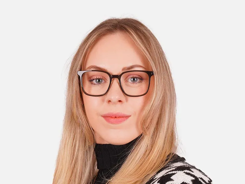 Grey Square Full Rim Glasses-2