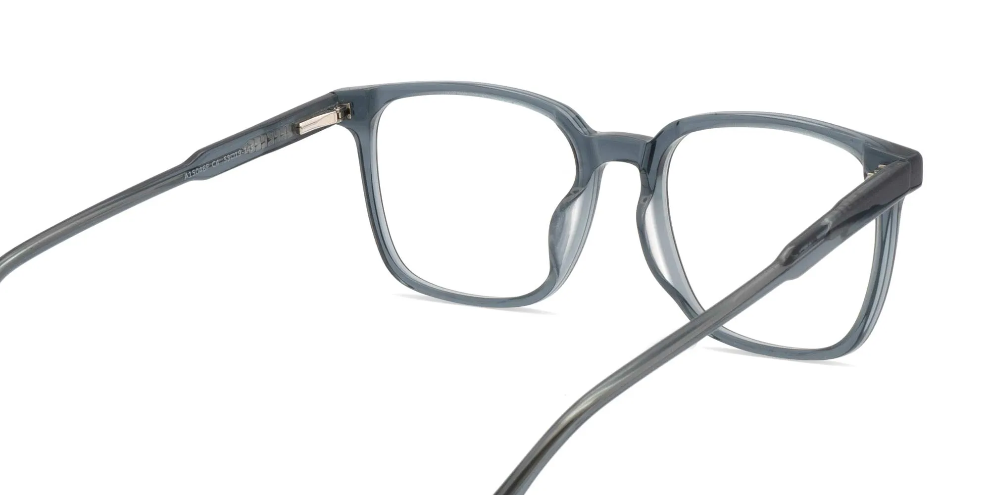 Blue Frame Square Transparent Glasses-2