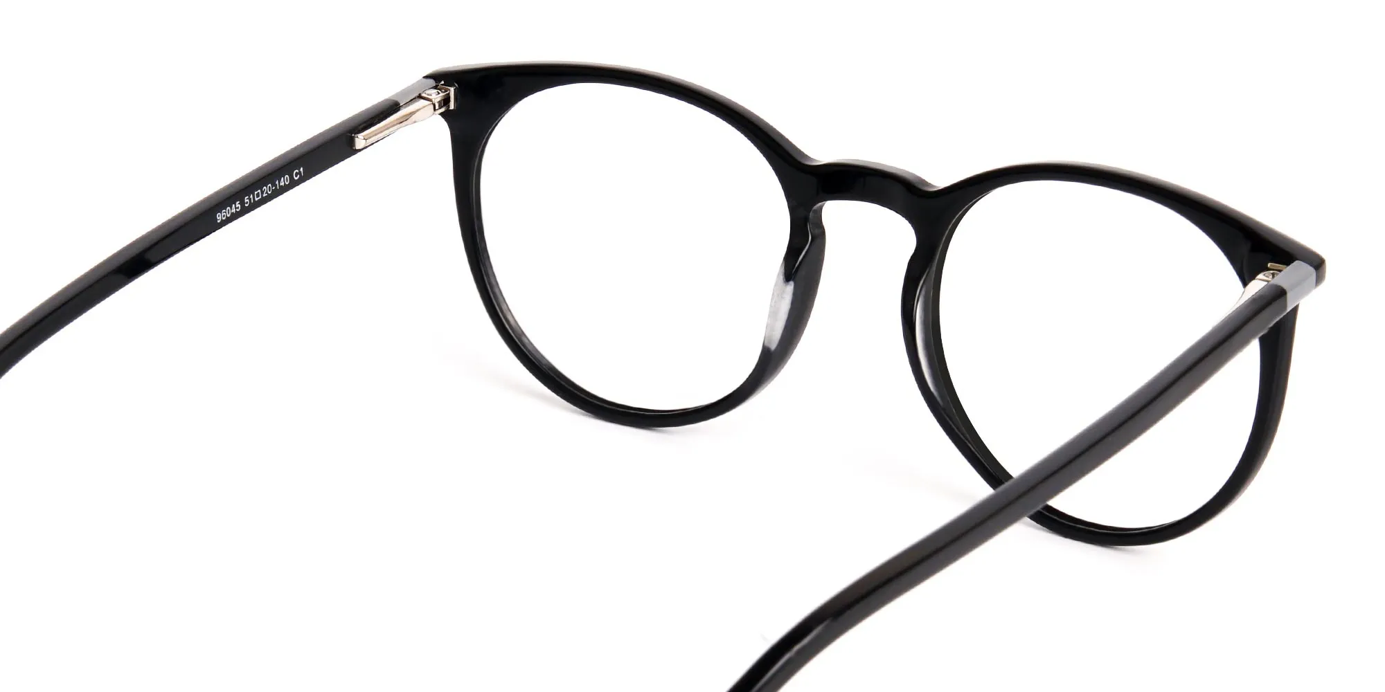 Unisex Black acetate round frames in medium size – Tom Archer CHARLIE EA1