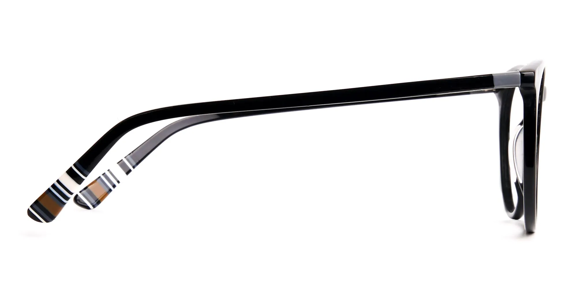 CHARLIE EA1 Keyhole Black round eyewear, medium full rim fit