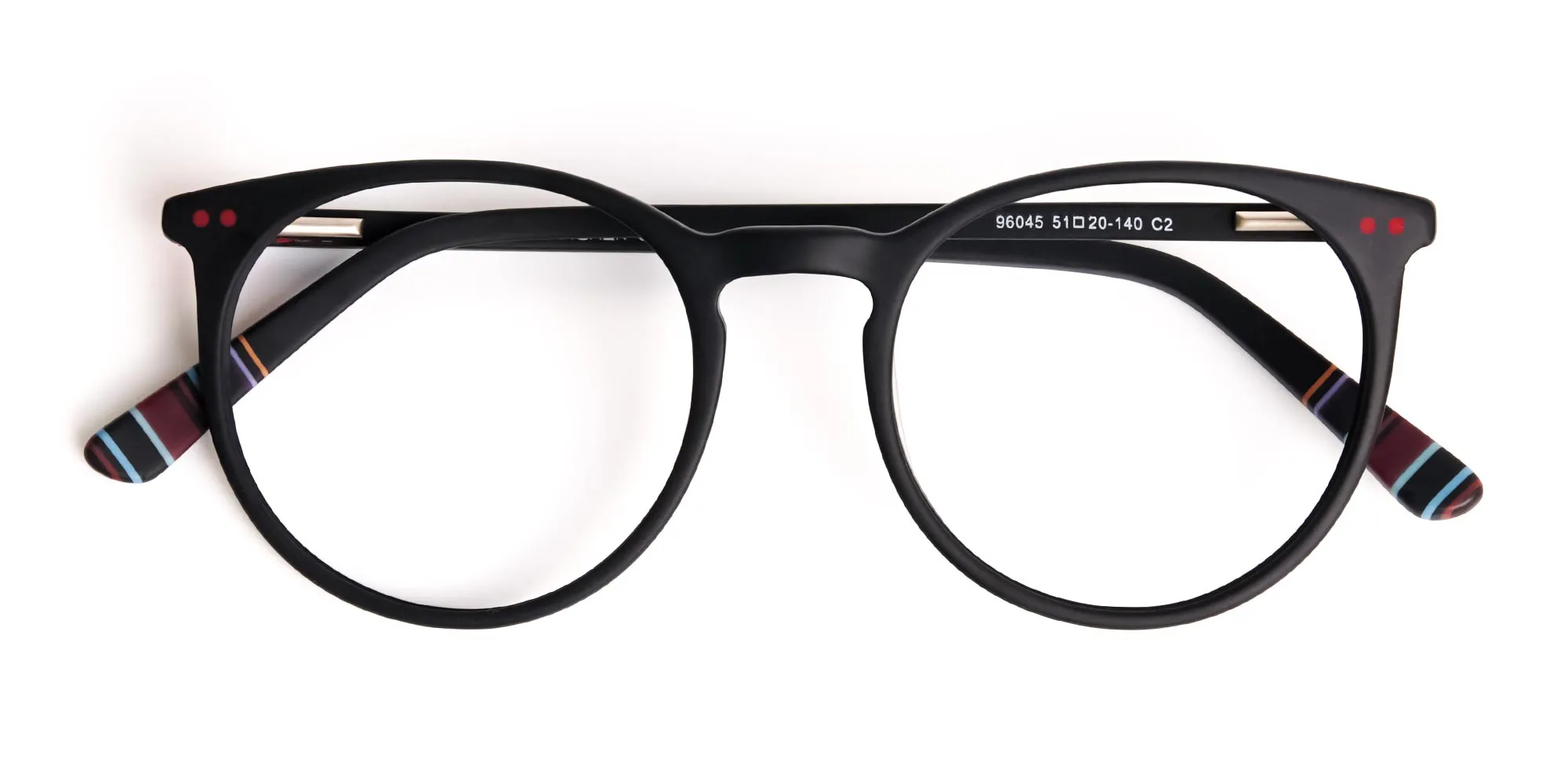 Matte Black Designer Round Glasses frames-2