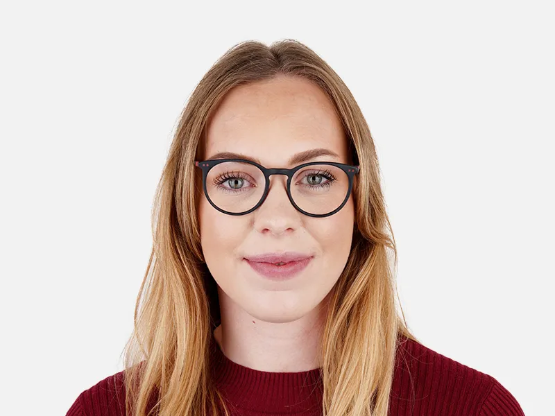 Matte Black Designer Round Glasses frames-2