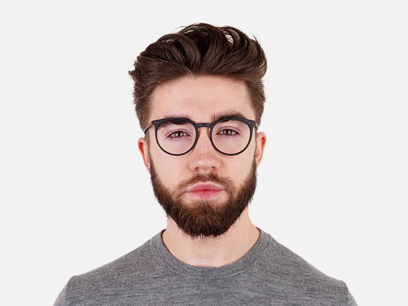 Matte Black Designer Round Glasses frames-2