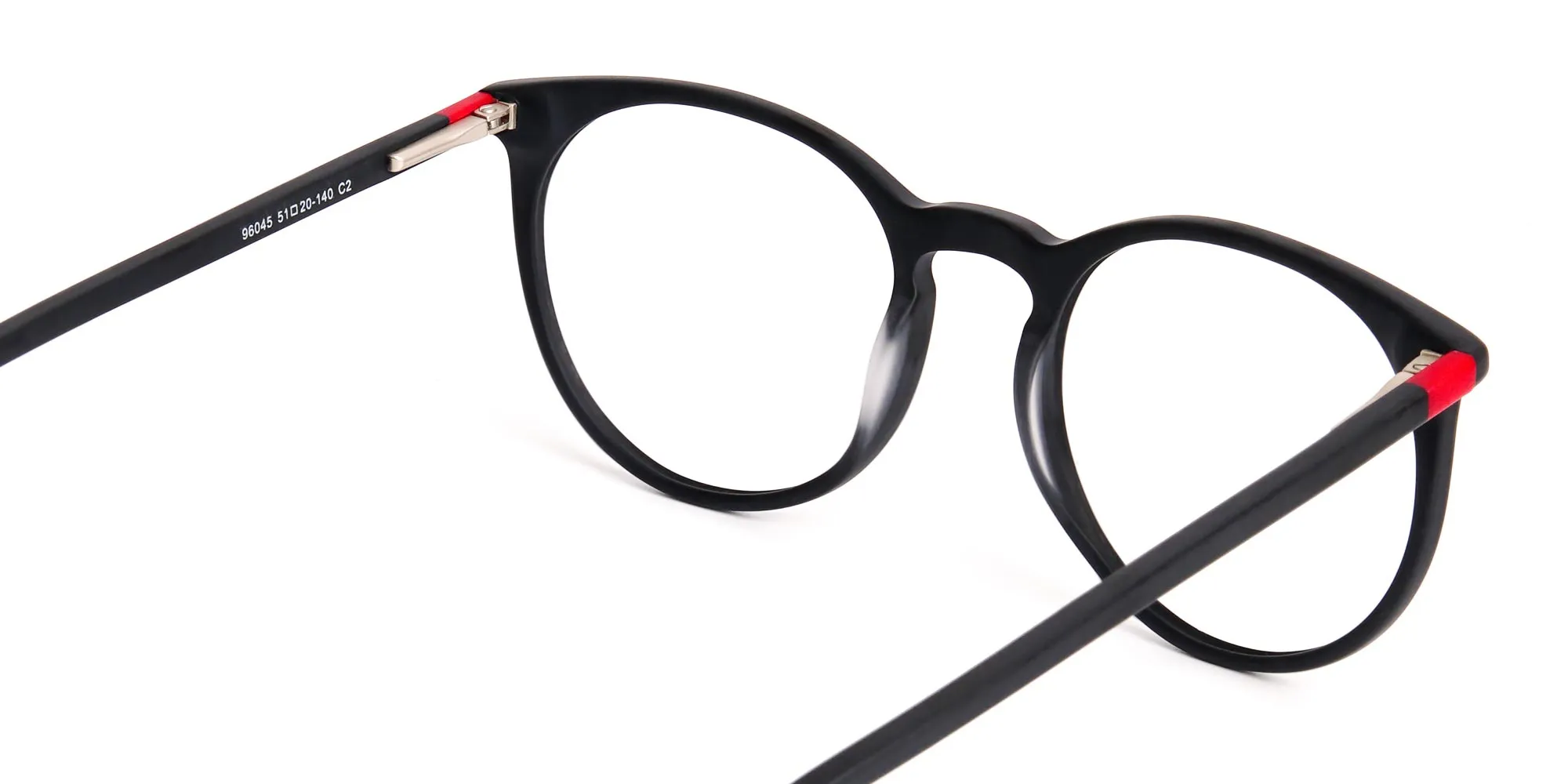 Matte Black Designer Round Glasses frames-2