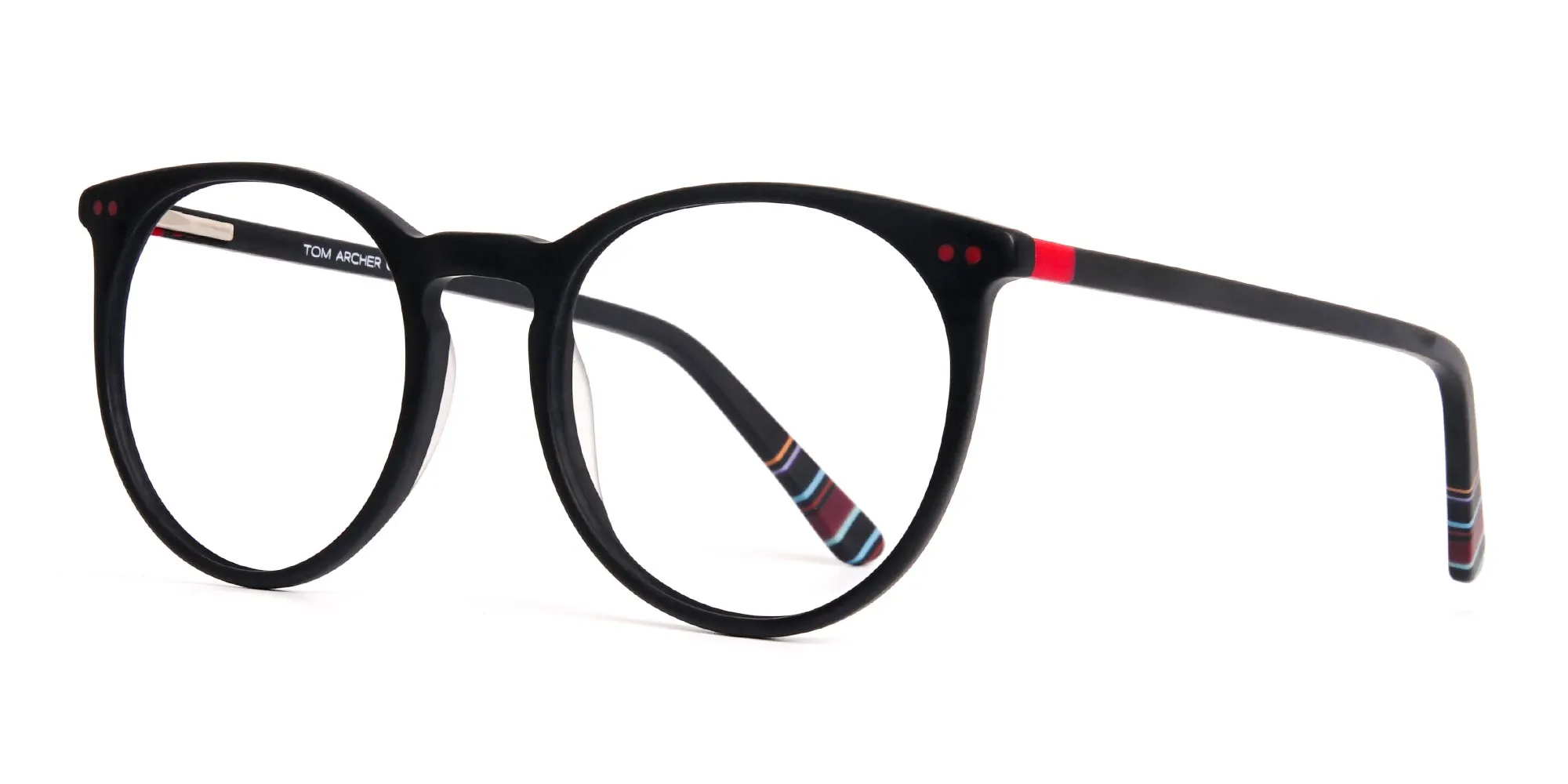 Matte Black Designer Round Glasses frames-2