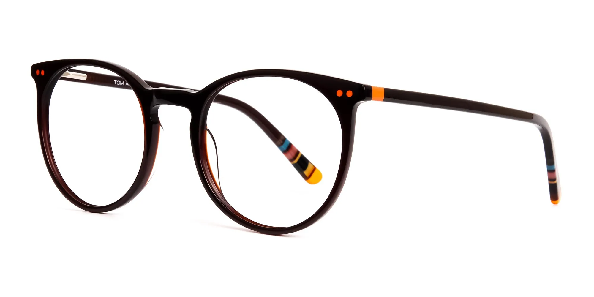 Dark Light Brown Designer Round Glasses frames-2
