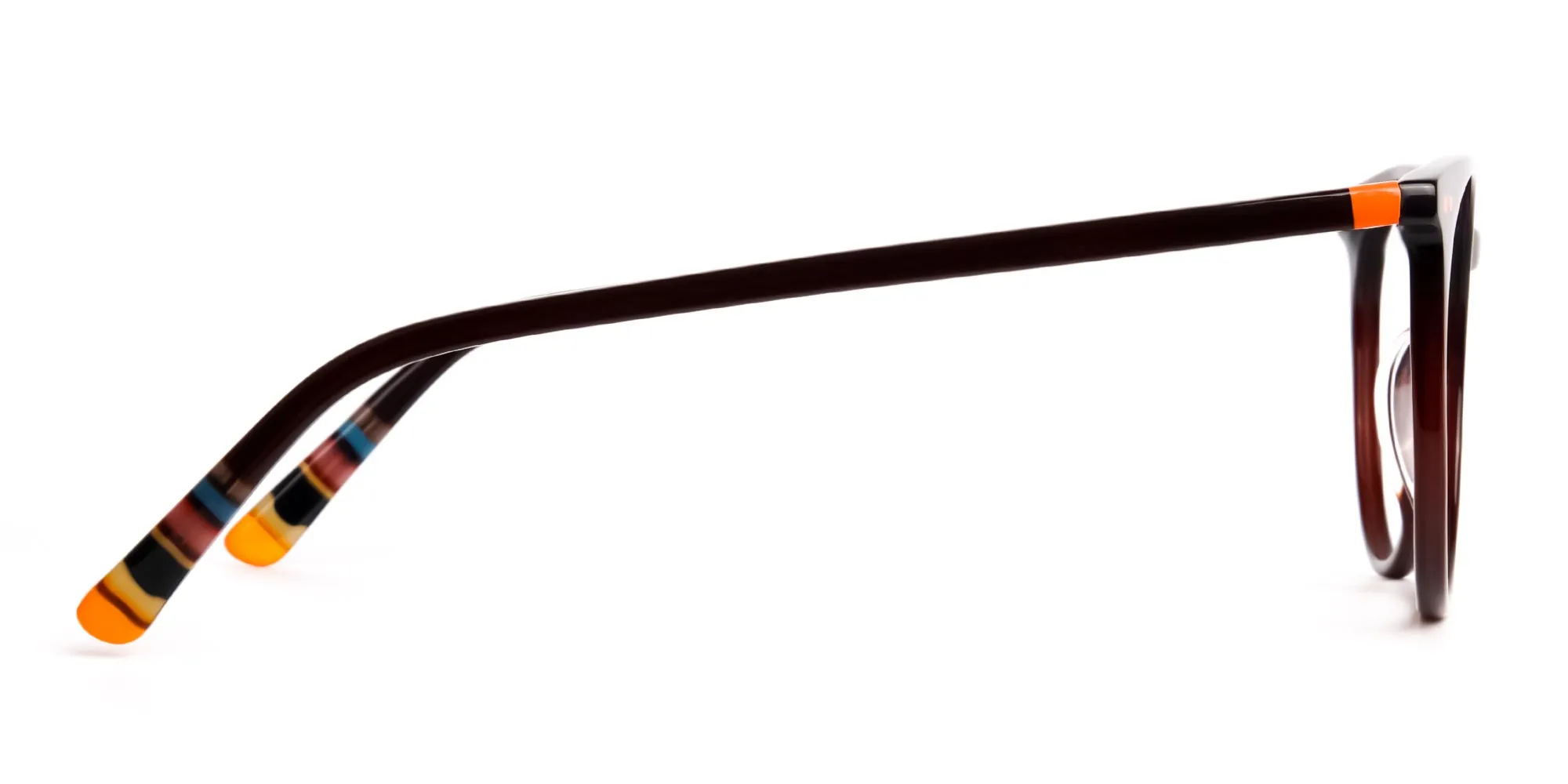 Dark Light Brown Designer Round Glasses frames-2