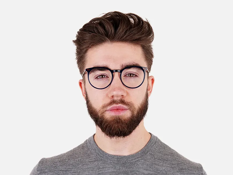 Bright Indigo Blue Designer Round Glasses frames-2