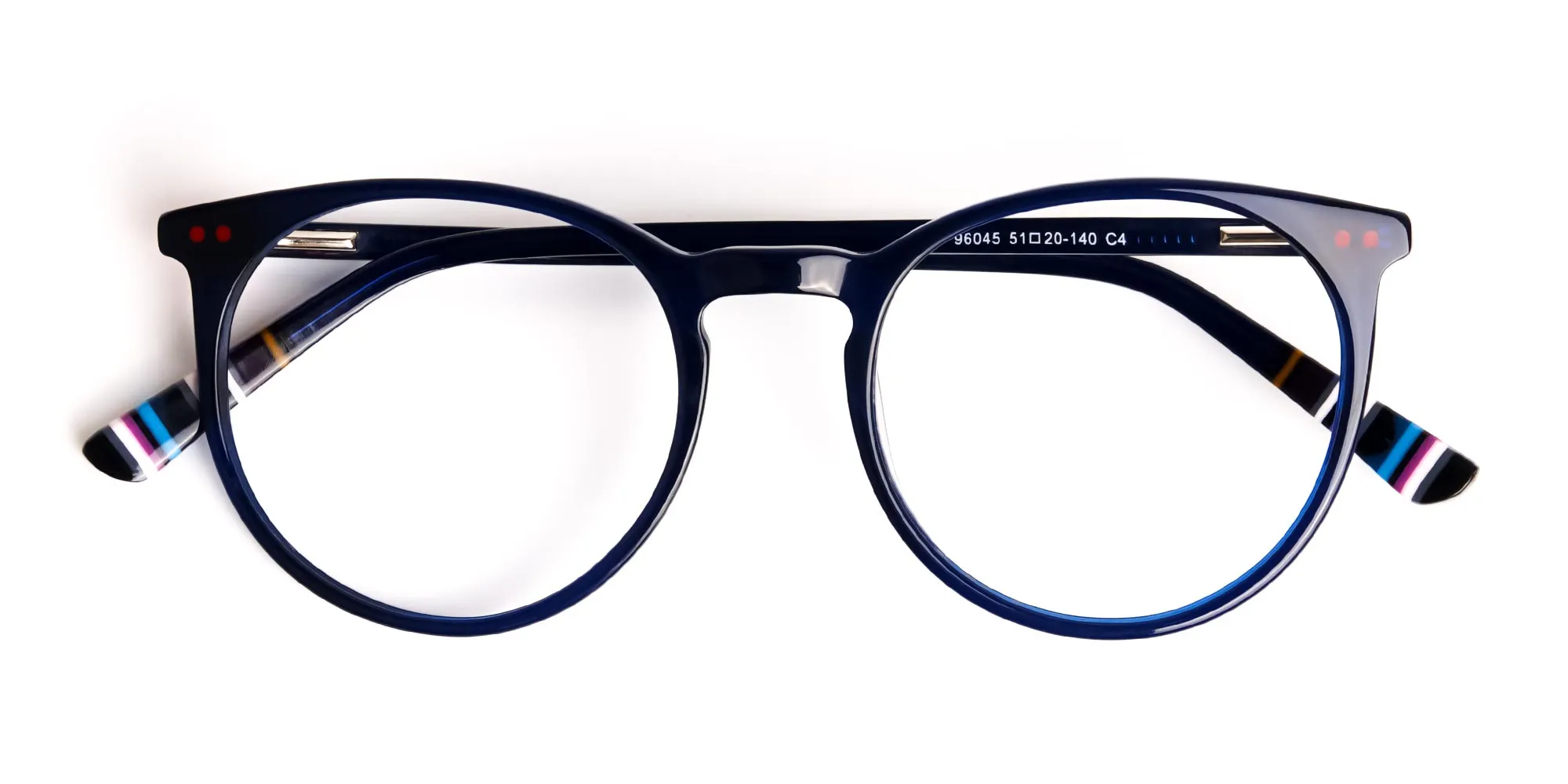 Bright Indigo Blue Designer Round Glasses frames-2