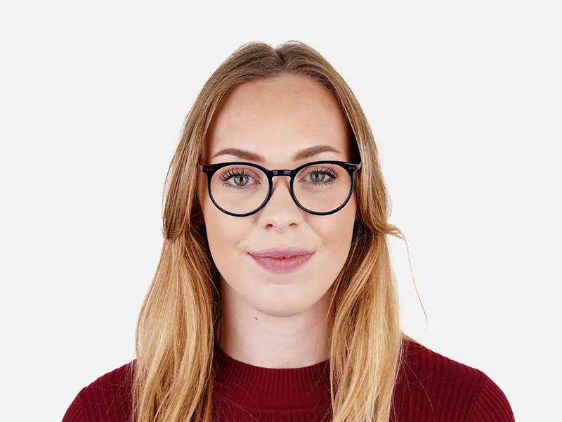 Bright Indigo Blue Designer Round Glasses frames-2