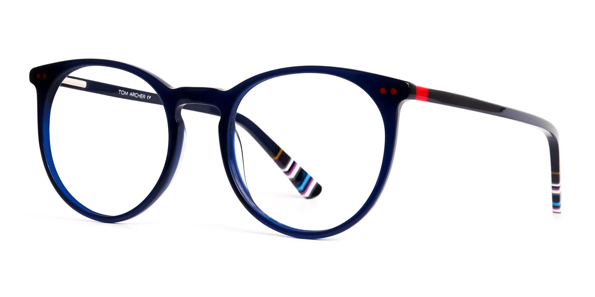 Bright Indigo Blue Designer Round Glasses frames-2