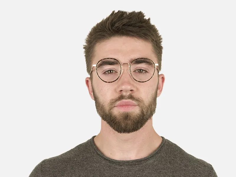 High Nose Bridge Glasses in Tortoiseshell Round Frame -1