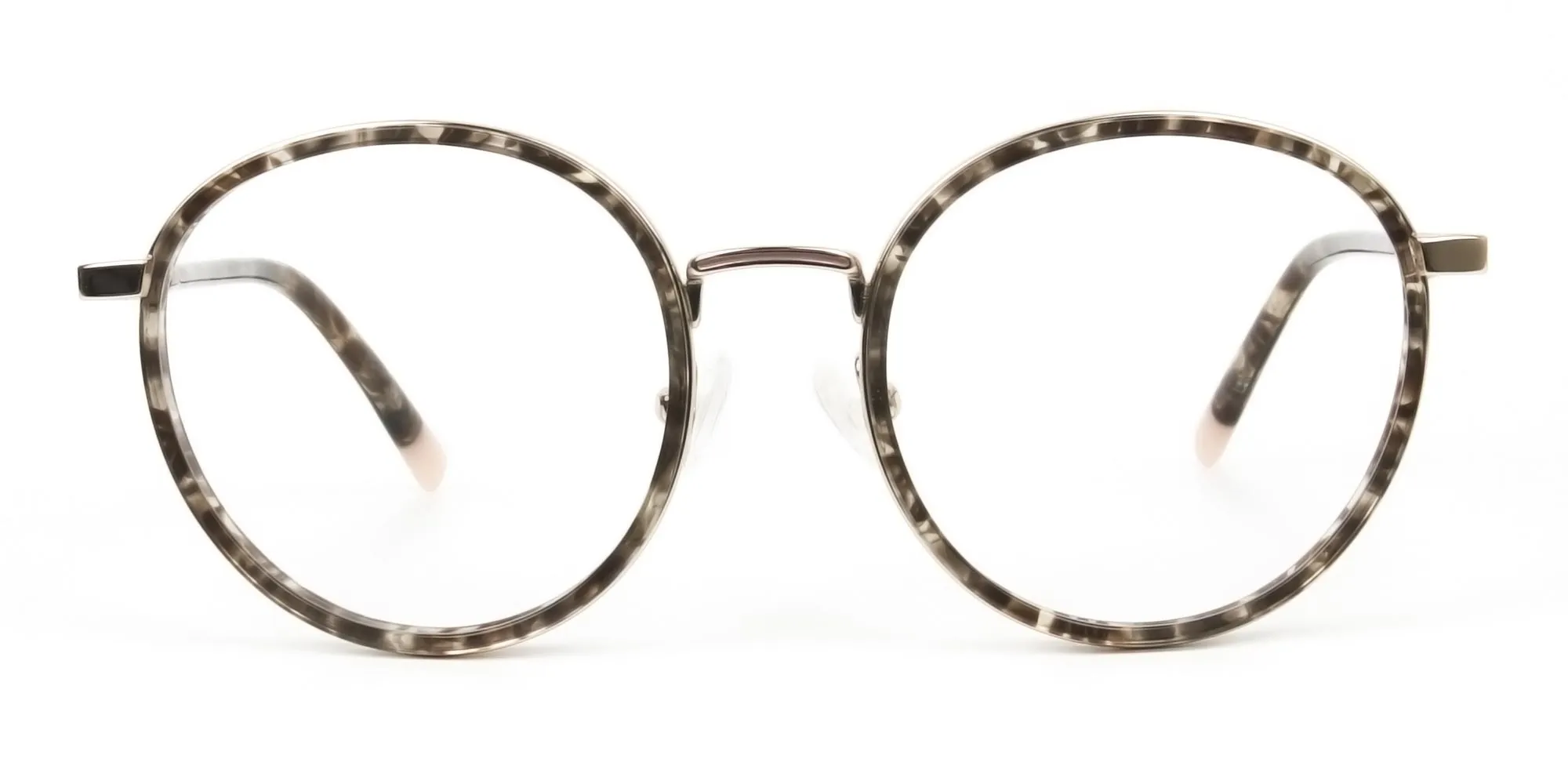 High Nose Bridge Glasses in Tortoiseshell Round Frame -1