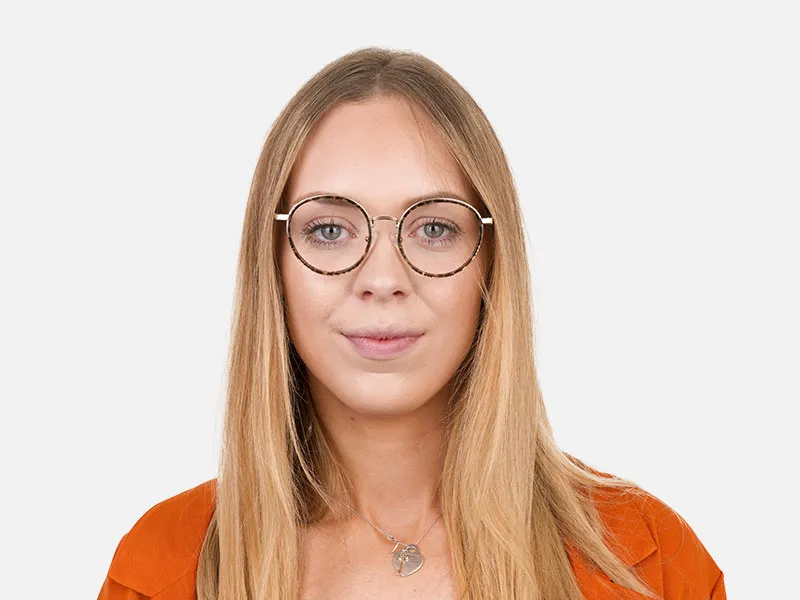 High Nose Bridge Glasses in Tortoiseshell Round Frame -1