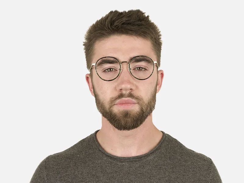 Hunter Green Tortoise Gumetal Glasses in Round - 2