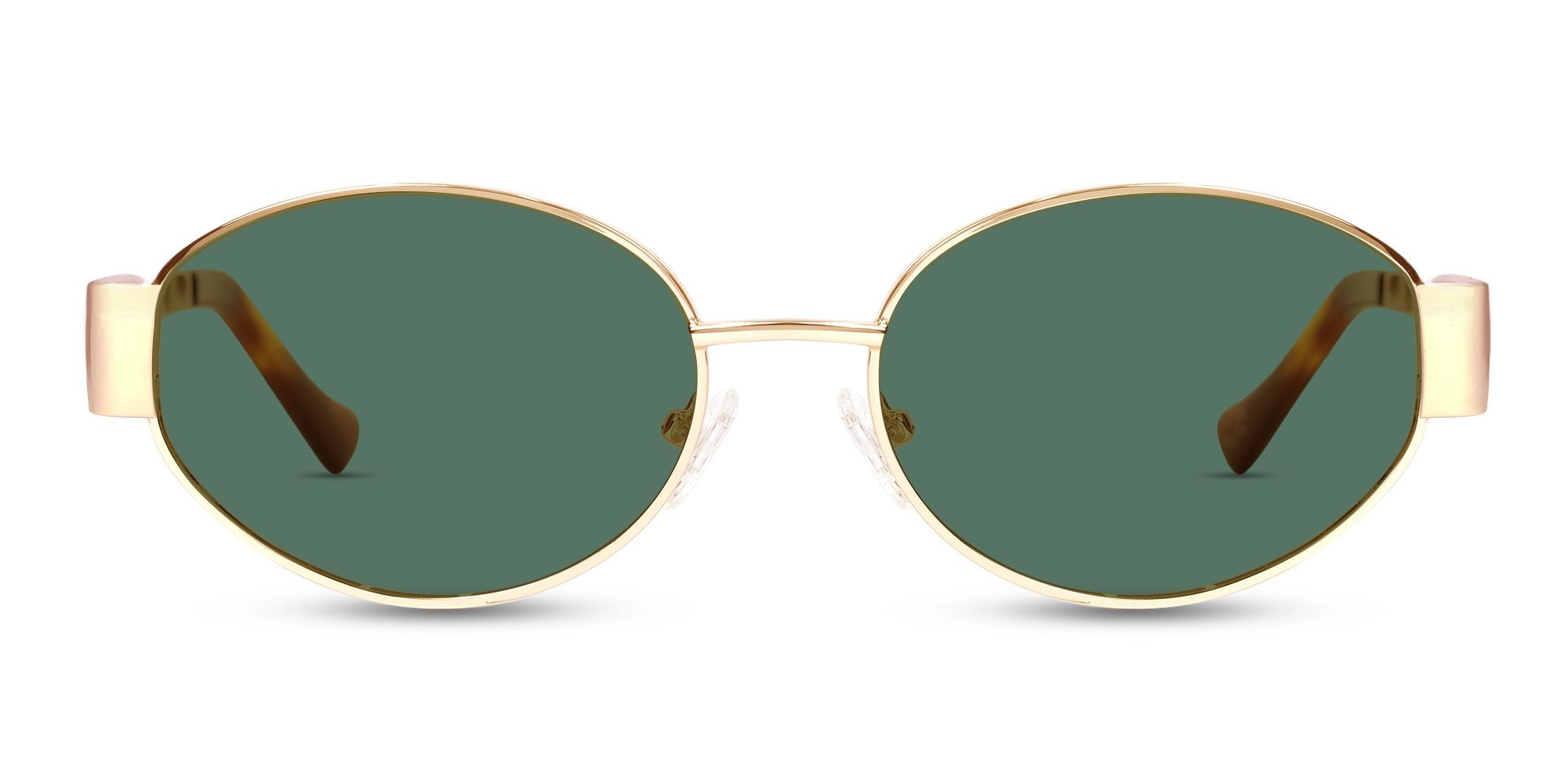 Champagne Gold Metal Oval Full Rim Sunglasses 1