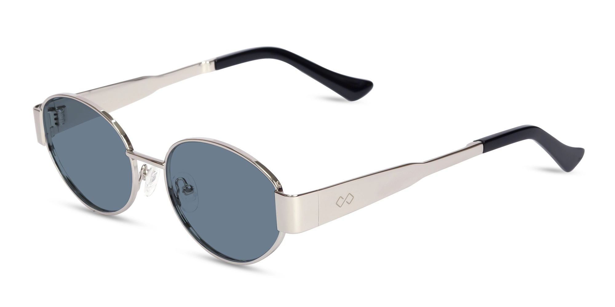 Silver Oval Metal Full Rim Sunglasses-3 Silver Oval Metal Full Rim Sunglasses-3