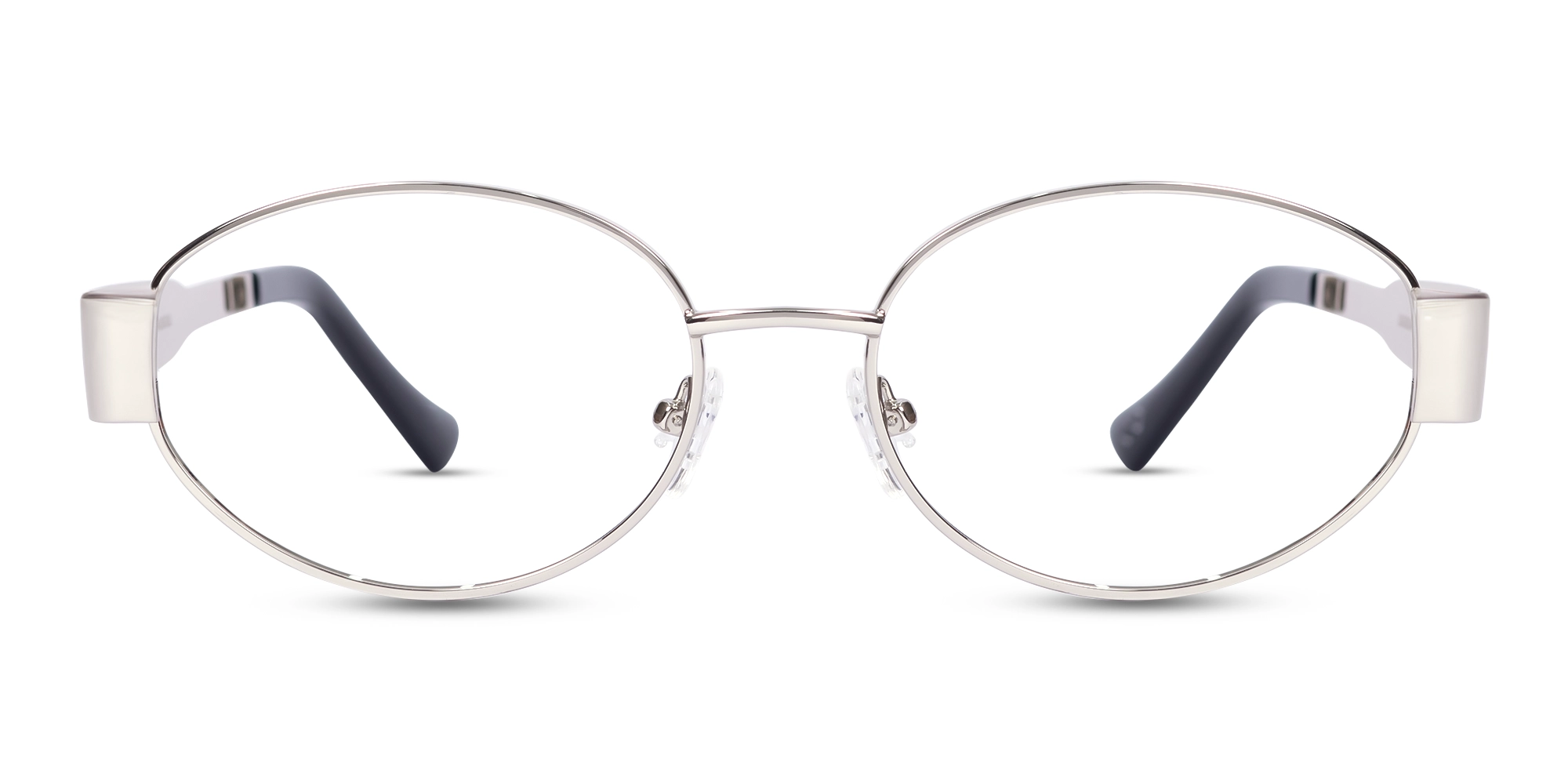 Cool Silver Oval Full Rim Glasses 1