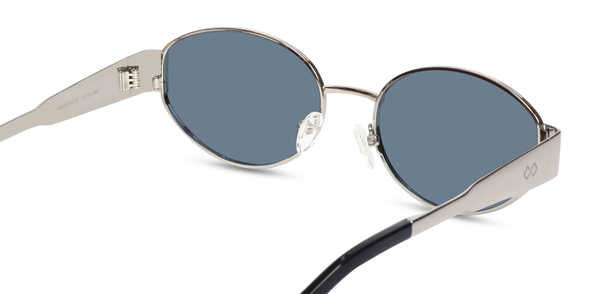 Silver Oval Metal Full Rim Sunglasses-5